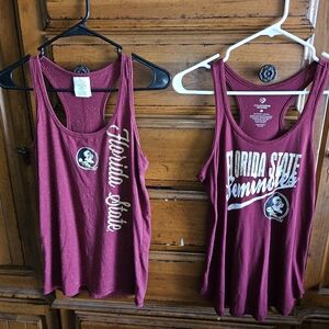 2 FSU RACERBACK TANKS sz SMALL + 2 FLANNELS sz SMALL